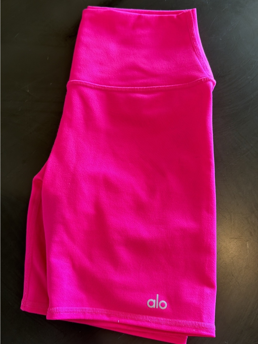 Alo High-Waist Hot Pink biker shorts
